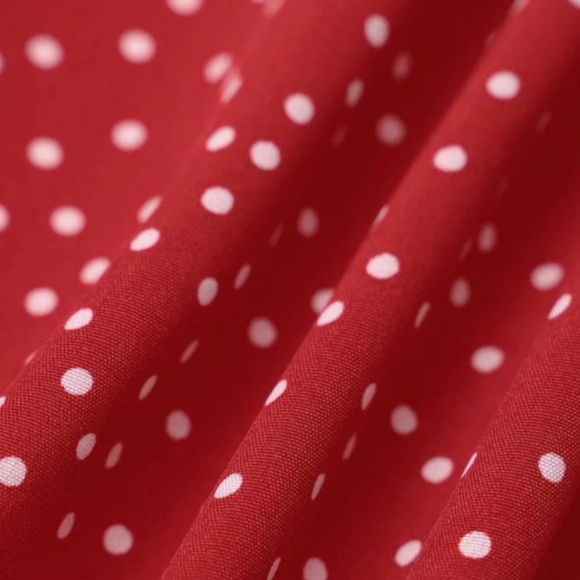 NWT Rihoas Red & White PolkaDot Wrap Midi Dress, Medium - Picture 9 of 17